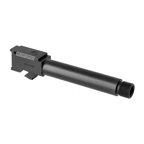 I barili filettati Silencerco per Glock® sono realizzati in acciaio inossidabile 416R, disponibili in finitura nera o naturale e compatibili con Gen 3 e Gen 4.