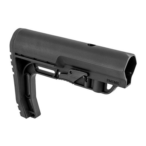Il Battlelink Minimalist Stock è ultra leggero (circa 6oz), realizzato in poliamide militare rinforzata, adattabile e compatibile con buffer tube Mil-Spec.