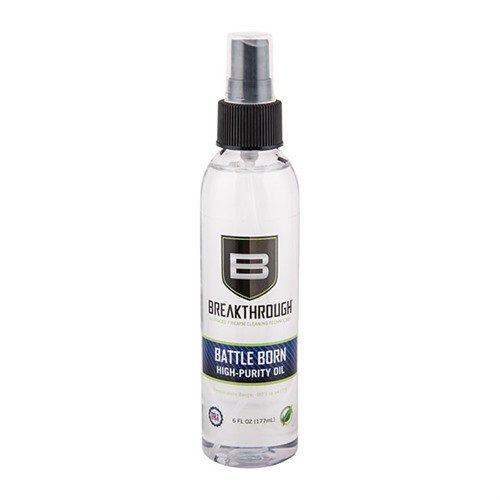 L'olio Battle Born offre lubrificazione e protezione ottimali per armi in condizioni estreme, da -90° F a +417° F, ed è sicuro per metallo e plastica.