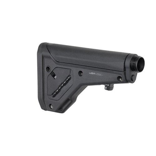 L'AR-15 UBR 2.0 offre robustezza e stabilità come un calcio fisso, con 8 posizioni, compatibile con sistemi A5 e dotato di punti di attacco QD.