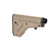 L'AR-15 UBR 2.0 offre robustezza e stabilità come un calcio fisso, con 8 posizioni di supporto per il viso, compatibile con sistemi A5 e dotato di comparto per il trasporto.