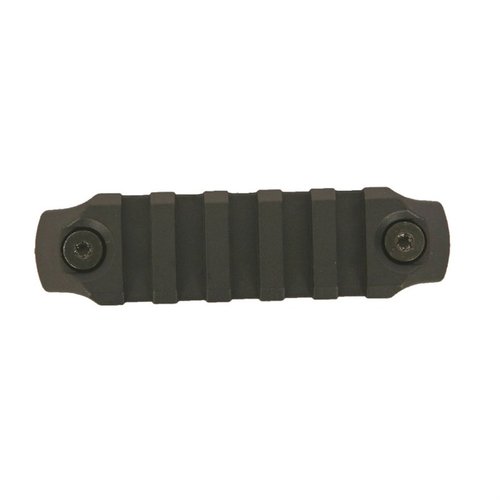 Sezione rail KeyMod in Nylon resistente, hardware in acciaio inox, disponibile in tre lunghezze, design anti-aggancio e assemblaggio auto-contenuto.