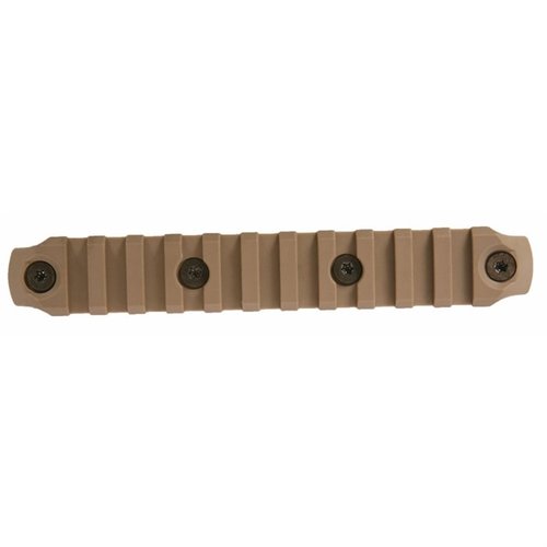 Le sezioni di rail KEYMOD Picatinny sono realizzate in polimero resistente agli urti, con hardware in acciaio inox, disponibili in diverse lunghezze e design anti-aggancio.