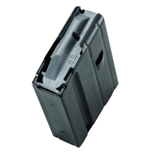 Caricatori in acciaio inossidabile AR-15/M16 6.8 SPC, resistenti e affidabili, con follower anti-tilt in polimero e finitura nera opaca per operazioni stealth.