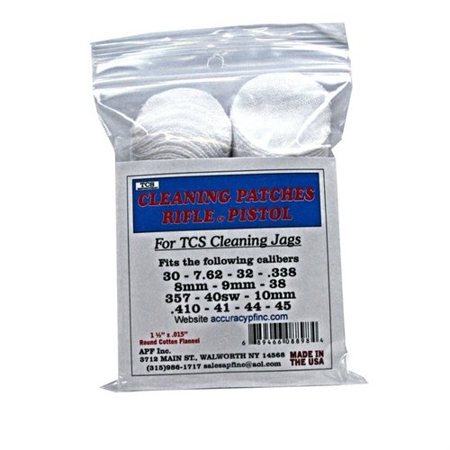 Le TCS CLEANING PATCHES sono realizzate in 100% cotone flanella, disponibili in diverse misure per una pulizia ottimale di vari calibri di armi.