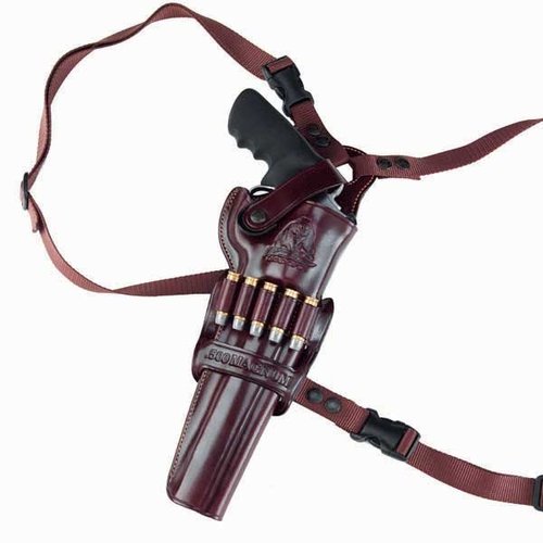 L'holster a spalla Kodiak di Galco offre comfort e accessibilità per revolver Magnum, con regolazioni facili e senza attrezzi, ideale per attività all'aperto.