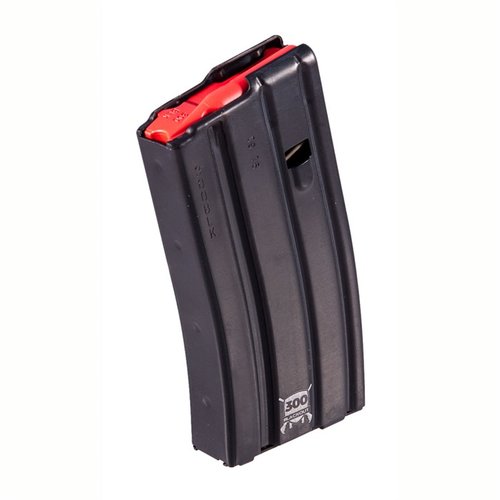 Caricatore AR-15 in 300 Blackout, realizzato in alluminio con un follower rosso, disponibile in versioni da 10, 20 e 30 colpi per prestazioni ottimali.