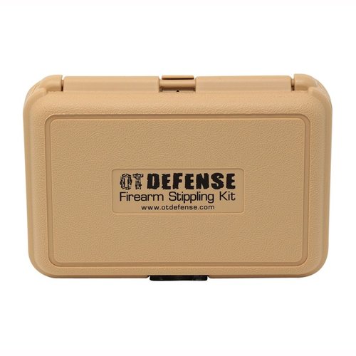 Il FIREARMS STIPPLING TOOL KIT di Oregon Trail Defense offre strumenti di alta qualità per personalizzare la texture delle impugnature delle armi, migliorando il controllo.