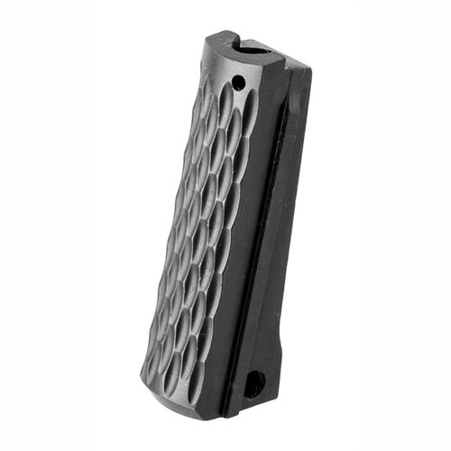 Mainspring Housing Fusion Pro-Series in acciaio, CNC lavorato, finitura nera, compatibile con 1911 full size e Commander, massima qualità senza MiM o fusione.
