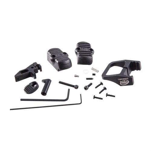 Il RACE GUN KIT per SW22 Victory include un anello di caricamento "halo", un grilletto "Victory", un rilascio del caricatore esteso "Titan" e 2 base pads "VictoryPRO".