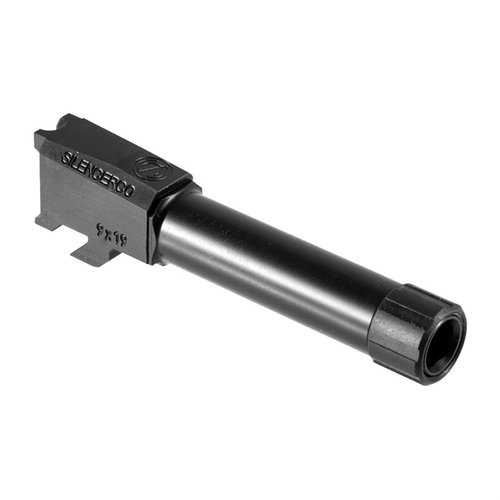 Il canna filettata SilencerCo S&W M&P Shield consente di installare un soppressore, realizzata in acciaio inossidabile e pronta per migliaia di colpi.