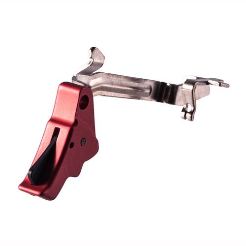 Il Kit di Miglioramento Azione Apex per Glock migliora il grilletto, riduce il peso di circa 1 libbra e offre un design rosso per uso competitivo.