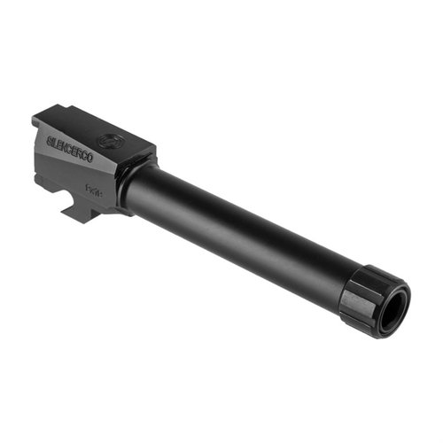Il canna filettata SilencerCo per SIG P320 consente l'installazione di un soppressore, realizzata in acciaio inox 416R con finitura nera nitride.