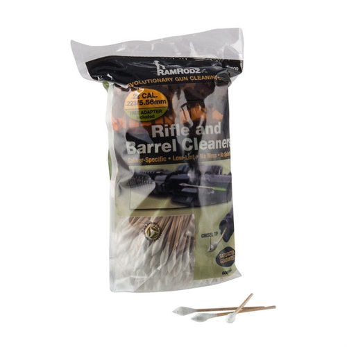 I RamRodz Rifle & Barrel Cleaners per .223/5.56mm offrono una pulizia profonda senza disordine, con un manico in bamboo flessibile e punte per aree difficili da raggiungere.