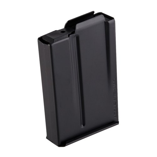 Il caricatore Accurate-Mag AICS-Pattern 6.5 Creedmoor offre una capacità di 5 o 10 colpi, realizzato in acciaio con finitura black nitride, ideale per ricariche rapide.