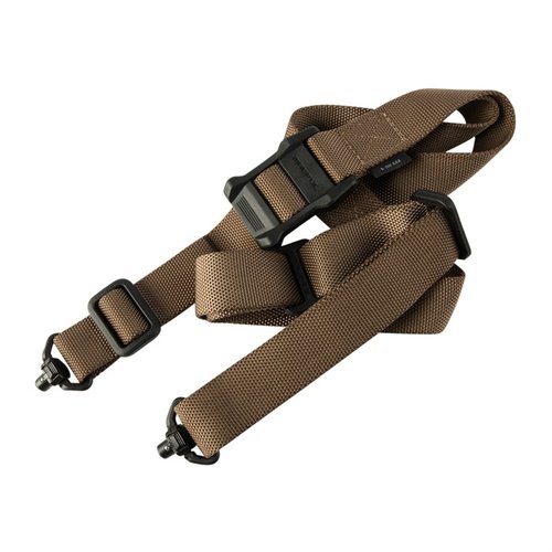 La Magpul MS1 QDM Sling offre un design a profilo basso, regolazione rapida della lunghezza, e funzionalità a due punti con adattatori opzionali, per una versatilità senza pari.