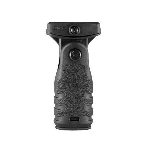 Aggiungi il Mission First Tactical AR-15 React Folding Vertical Grip per un controllo superiore, design pieghevole, scomparto impermeabile per batterie e attacco su rail Picatinny.