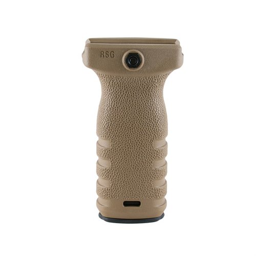 Il REACT SHORT GRIP offre una presa verticale compatta e testurizzata, migliorando il controllo e la precisione, con spazio per batterie e un fondo antiscivolo.