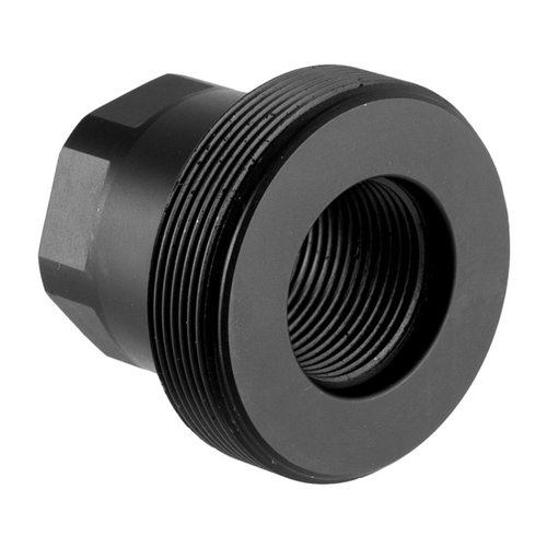 Adattatore universale Sidewinder per freni di bocca, senza attrezzi, allineamento preciso e compatibile con più armi, in acciaio inossidabile e finitura nera opaca.