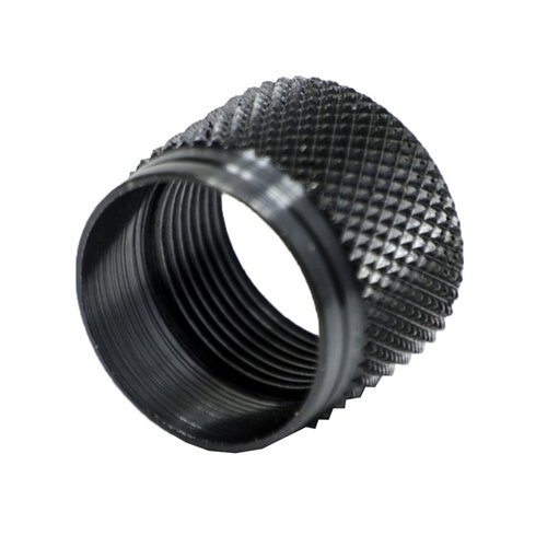 Proteggi i tuoi delicati filetti del muzzle con il Muzzle Thread Protector di GrovTec: costruzione in acciaio, finitura nera, facile da installare e rimuovere.