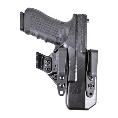 L'Eidolon Holster è progettato per il massimo comfort e occultamento, con una shell adattata al Glock G17 e punti di attacco per accessori, perfetto per ogni posizione di porto.