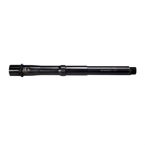 .458 SOCOM, canna da 10.5" con trattamento Nitride, costruzione in acciaio 4150 CMV, sistema a gas di lunghezza pistola e massima precisione.