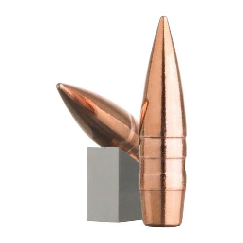 LeHigh Defense offre proiettili 30 Caliber (0.308") Match Solid Copper Boat Tail, realizzati con tecnologia CNC per tolleranze precise e massima ripetibilità.