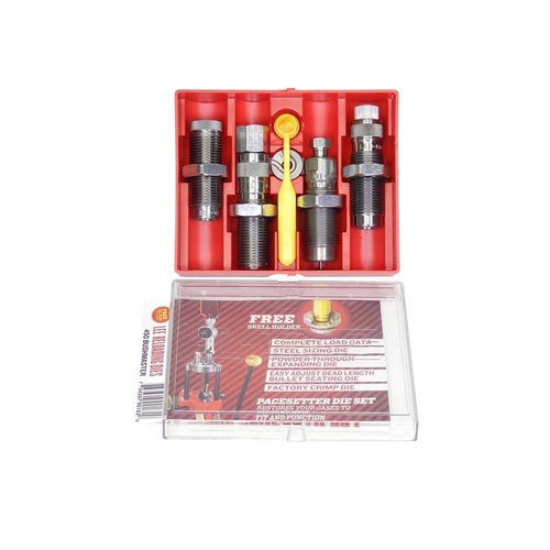 Il set di 4 die Lee Very Limited Production 450 Bushmaster include die di dimensionamento, espansione, caricamento e crimpatura, oltre a accessori e istruzioni.
