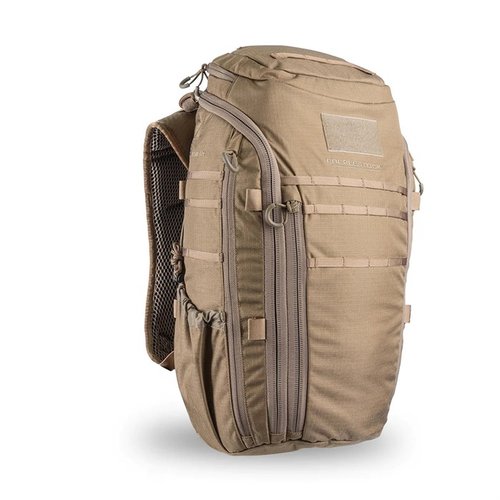 Il SWITCHBLADE PACK EBERLESTOCK offre accesso rapido a pistole, organizzazione ottimale con tasche interne ed esterne, e compatibilità MOLLE-10 per accessori.