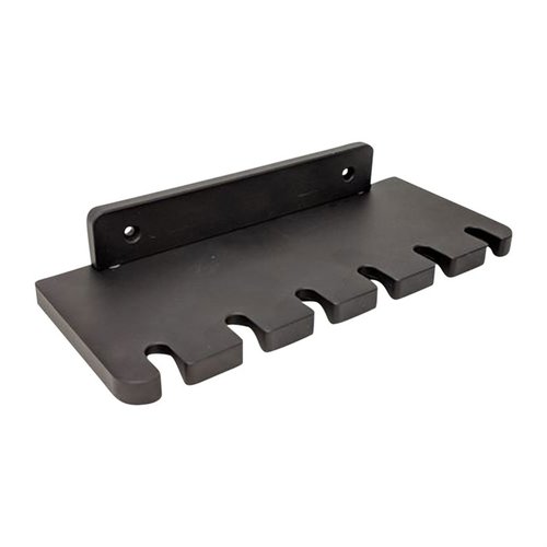 Organizza i tuoi cleaning rods con il Rack di Stoccaggio Area 419, realizzato in alluminio 6061-T6, con supporto a muro e spazio per 6 cleaning rods e 12 jags.
