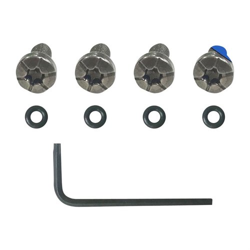 Viti in titanio per SW22® Victory™ e Ruger® 22/45, resistenti alla corrosione, personalizzabili e vendute in set da 4 con cacciavite e o-ring inclusi.