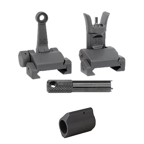 Il blocco gas AR-15 .750 con mirini flip-up combat offre una soluzione di mira robusta e durevole, pronta per l'installazione e compatibile con diversi gas journals.