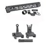 L'AR-15 Slim Line Handguard di Midwest Industries offre punti di attacco M-LOK e un rail Picatinny, abbinato a mirini Flip-Up A2 per una visibilità ottimale.