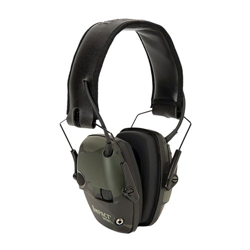 Le cuffie elettroniche Howard Leight Impact Sport offrono protezione acustica leggera, amplificando conversazioni e comandi, bloccando al contempo rumori pericolosi.
