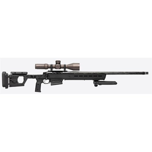 Il Magpul Pro 700L offre un telaio ambidestro in alluminio e polimero, regolazioni complete e compatibilità con caricatori AICS per prestazioni di precisione superiori.