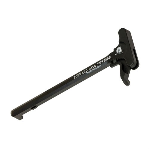 Il manico di caricamento XCH AR-15 offre un design ambidestro con un gancio esteso, facilitando l'uso con ottiche e guanti, disponibile in nero o rosso.
