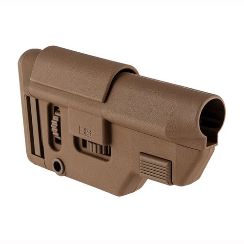 Il B5 Systems Precision Stock offre regolazioni senza attrezzi per lunghezza e altezza del calcio, compatibilità con Law Tactical e molteplici opzioni di montaggio.
