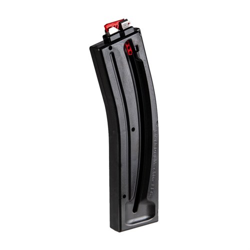 Il caricatore Black Dog Machine da 32 colpi in policarbonato è resistente e compatibile con molti fucili AR-15 .22LR, con un pratico sistema di caricamento.