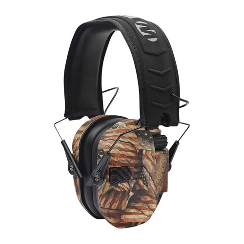 Le Walkers Razor Slim Electronic Muffs offrono una protezione acustica compatta, pieghevole, con 23 dB di riduzione del suono e comfort migliorato per i tiratori.