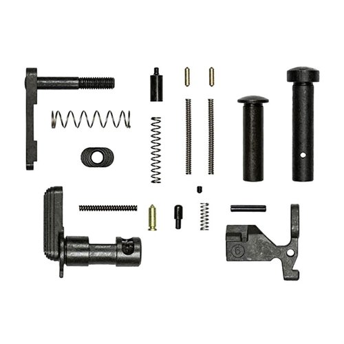 Il kit di parti inferiori AR-15 di Aero Precision include tutto il necessario per completare un lower receiver, escludendo FCG, impugnatura e guardia del grilletto.