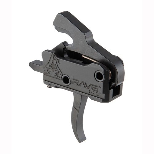 Il grilletto RISE RA-140 RAVE offre un'installazione semplice, una corsa di 3,5 lb, e prestazioni affidabili in un design elegante, compatibile con piattaforme AR.