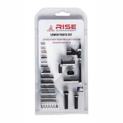 Completa il tuo AR-15 con il kit di parti per lower receiver di Rise Armament, che include tutti i componenti essenziali per un'installazione senza problemi.