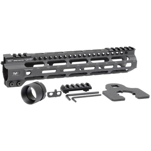I handguard AR-15 M-LOK 10.5" sono leggeri, con design slim, realizzati in alluminio anodizzato, e includono una guida Picatinny e slot M-Lok per accessori.