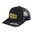 Snapback nero con mesh nero - patch esagonale in gomma color oliva