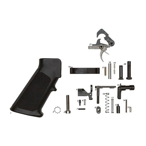 Kit completo di parti inferiori AR-15 con ACT Trigger, include tutti i componenti essenziali per un'installazione facile e personalizzabile, disponibile con o senza impugnatura!