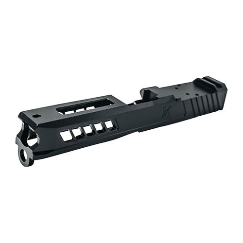 Slide AXIOM per Glock 43/43X, realizzato in acciaio inox 17-4ph, compatibile con ottiche RMSc e Sig Romeo Zero, include copertura per uso senza ottiche.