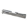 Slide Axiom per Glock 43/43X, realizzata in acciaio inox 17-4ph, compatibile con RMSc e Sig Romeo Zero, include cover plate e finitura Stealth Grey.