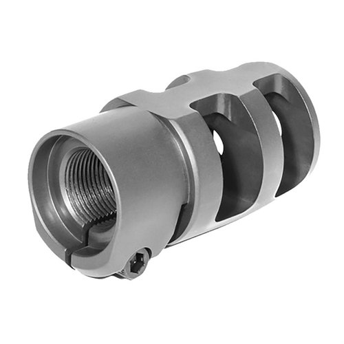 Il Badger Ordnance Mini FTE Muzzle Brake è compatto ed efficace, facile da rimuovere per la pulizia o l'installazione di un suppressore, realizzato in acciaio 4140.