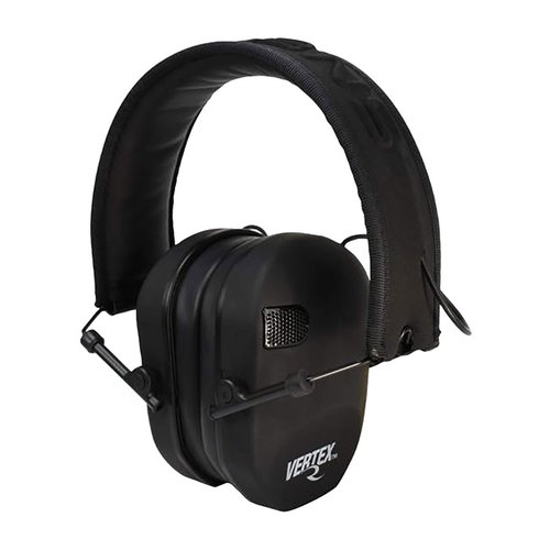 Le cuffie elettroniche low-profile Radians Vertex™ offrono protezione acustica avanzata con microfoni stereo, batteria ricaricabile e design ultra slim.