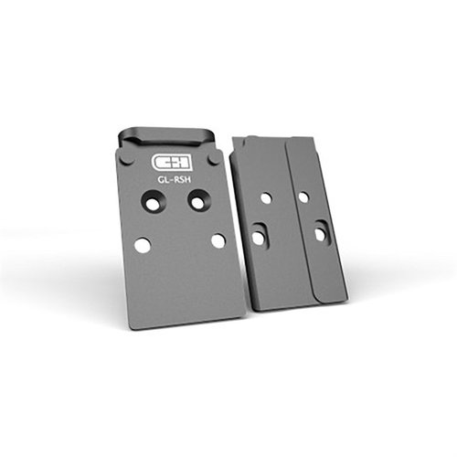 La piastra di montaggio C&H Precision V4 MIL/LEO per Glock è realizzata in alluminio 6061, offre robustezza, compatibilità con ottiche RMR e massima sicurezza.